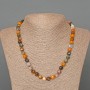 Collar de jaspe natural facetado, cubos, diámetro de 7,5 mm, longitud 48 cm