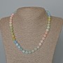 Collar de Morganita natural, cuentas lisas, diámetro 8,5 mm, longitud 48 cm ±