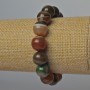 Pulsera elástica de ágata natural, cuentas lisas de 12 mm de diámetro, longitud 18 cm ± (elástica)