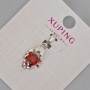 Colgante Xuping con cristal rojo, diámetro 24×11 mm ± rodio