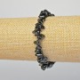 Pulsera de ágata negra, piedra natural, trozos de 7×3 mm, longitud 18 cm, elástica