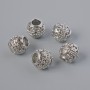 Abalorio insertable plateado, dimensiones 6,5×7,5 mm, agujero de 3,3 mm, 1 pieza