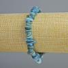 Pulsera tonificada de nácar azul, fragmentos de 10x2 mm, longitud 18 cm ± (elástico)