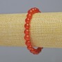 Pulsera de cornalina natural, bolas lisas, diámetro de 8 mm ± (elástico), longitud 18 cm+