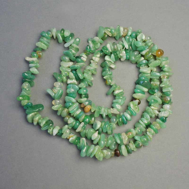 Cuentas de ágata verde en hilo, piedra natural, grano irregular, diámetro 5×2 mm ±, longitud 82 cm ±
