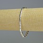 Pulsera de hematita en rectángulos color plateado, 8×4 mm, longitud 18 cm, elástica