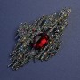 Broche-colgante «Acento» con cristal rojo y strass 82×44 mm +