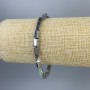 Pulsera de hematita rectangular, color plateado, diámetro 8×4 mm, longitud 18 cm, elástico