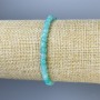 Pulsera de amazonita facetada en cubos, diámetro 4 mm, longitud 18 cm, elástica