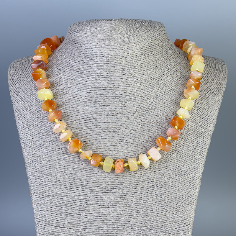 Collar de ágata de Botsuana naranja 50 cm