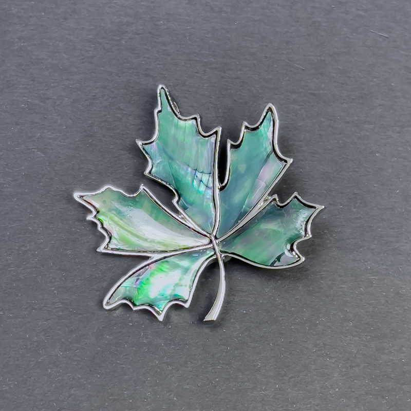 Broche-colgante Haliotis Hoja plateada 45 mm+