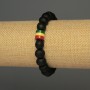 Pulsera de cuentas de madera, diámetro 10 mm +-/ inserción acrílica 9x8 mm +-, longitud 18 cm +- elástica