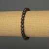 Pulsera de bronzita, cuentas lisas de 6 mm