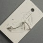 Arete tipo cuff plateado con cristales blancos 15×35 mm ±