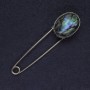 Broche-alfiler con halita 78×20 mm ± color plateado