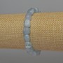 Pulsera de aguamarina facetada, diámetro 9×7 mm, longitud 18 cm, elástica