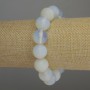 Pulsera de piedra lunar, bolas lisas, diámetro 14 mm, longitud 18 cm, elástica