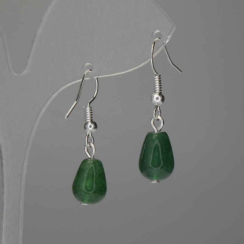 Pendientes de crisoprasa Kralia 12x8 mm+-, longitud 30 mm+