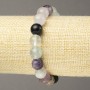 Pulsera elástica de fluorita, cuentas lisas, diámetro 10 mm+