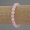Pulsera de kunzita, cuentas lisas de 8 mm de diámetro, longitud 18 cm, elástica