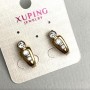 Pendientes Xuping con cristales blancos 7×18 mm ± baño de oro 18K