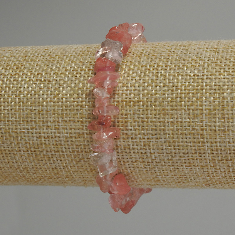 Pulsera de calcedonia en trocitos, diámetro 5-10×2-4 mm ±, longitud 18 cm ±, elástica