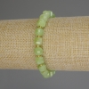 Pulsera de crisoprasa y olivino, cubos facetados de 7×7 mm, cuentas de vidrio de 3 mm, longitud 18 cm (elástica)
