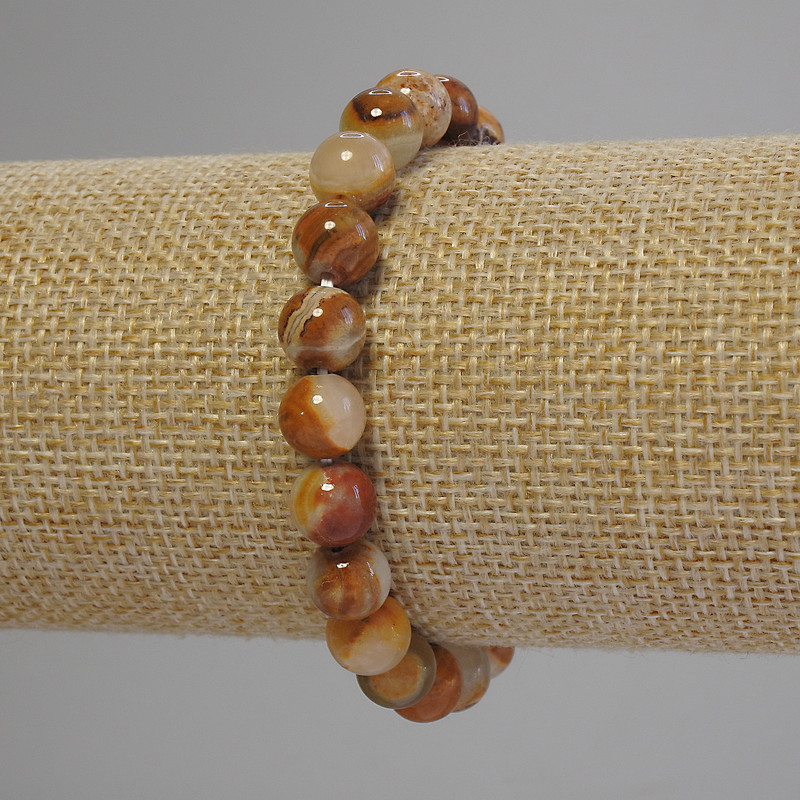 Pulsera de ónix con cuentas lisas de 8,5 mm, longitud 18 cm (elástico)