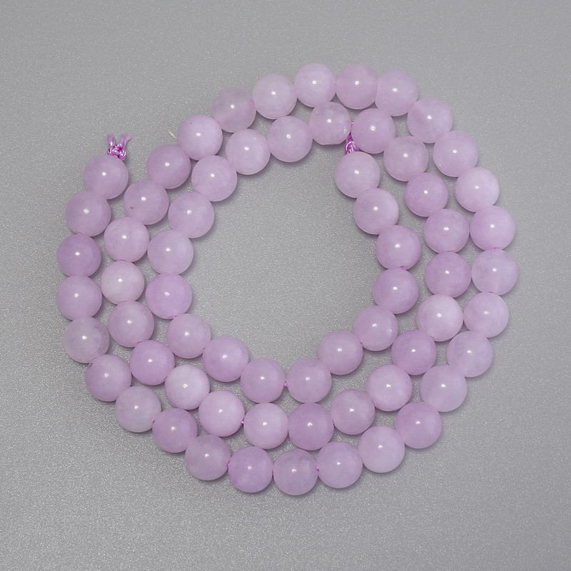 Cuentas de kunzita, bolas lisas, diámetro 6 mm ±, en hilo, longitud 38 cm+