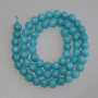 Cuentas de aguamarina, bolas lisas, diámetro 6 mm ±, en hilo, longitud 38 cm+