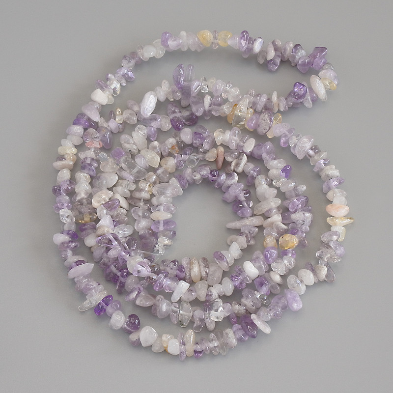 Cuentas de amatista, grano 6×3 mm, longitud 80 cm aprox. en hilo