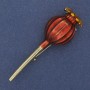 Broche Makovey esmalte rojo, metal dorado 20x66 mm+
