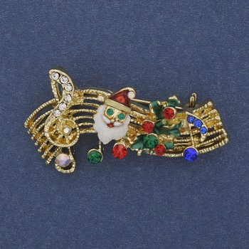 Broche Melodía Navideña rojo, verde y blanco