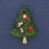 Broche-colgante «Árbol de Navidad» con esmalte verde y metal dorado 32×42 mm +