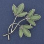 Broche-colgante Flor Ojo de Gato, acabado plateado, 44×62 mm+