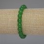 Pulsera de crisoprasa con bolas lisas, diámetro 8 mm, longitud 18 cm, elástica