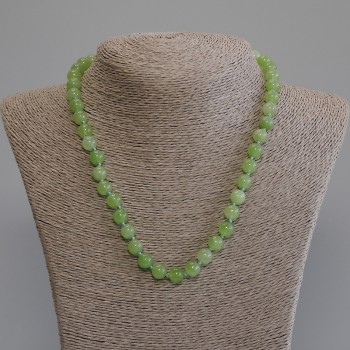Collar de crisoprasa y olivino, bolitas lisas de 8 mm de diámetro, longitud 50 mm+- con cierre