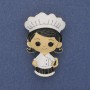 Broche 'Cocinero' con esmalte multicolor y metal dorado 46×27 mm+