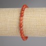 Pulsera de cornalina con cuentas lisas, diámetro 6 mm, longitud 18 cm, elástica