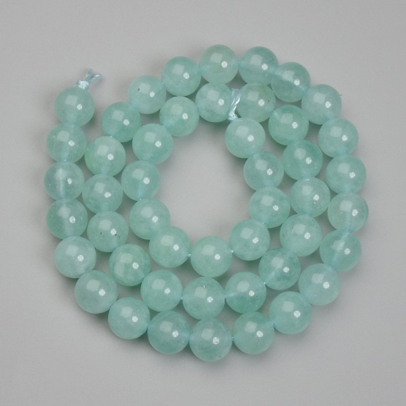 Cuentas de amazonita, bola, diámetro 8 mm ±, longitud 37 cm ±, en hilo
