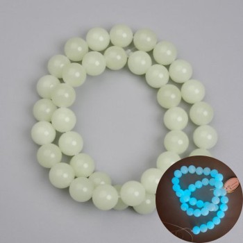 Cuentas de ónix con brillo turquesa, bolas lisas de 10 mm, longitud 37 cm en hilo