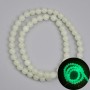 Cuentas de ónix verde con brillo, bolas lisas de 6 mm, longitud 36 cm +/- en hilo de nylon