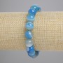 Pulsera de ágata con bolas lisas, diámetro 10 mm, longitud 18 cm, elástica