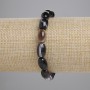 Pulsera de ágata en grano, diámetro 12×8 mm, longitud 18 cm, elástica