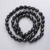 Cuentas de cristal checo negras mate facetadas, en hilo, diámetro 9,5×8 mm, longitud 56 cm