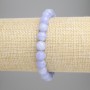 Pulsera de ágata azul claro de 8 mm, elástica