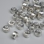 Abalorio-inserto plateado 7×4 mm, agujero ~3,6 mm, empaque 20 g ~35 piezas +