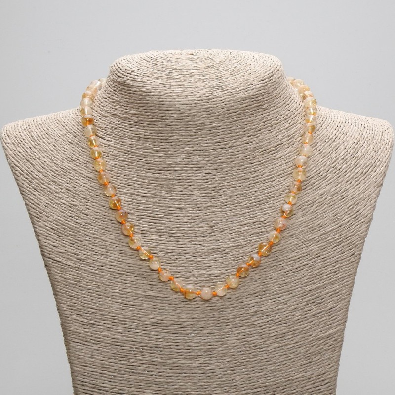 Collar de citrino, bolas lisas de 6,5 mm