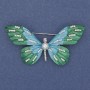 Broche Mariposa con strass blancos, esmalte y metal plateado 60 × 35 mm+