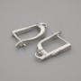 Ganchos para pendientes de metal plateado 16×1,5 mm - par